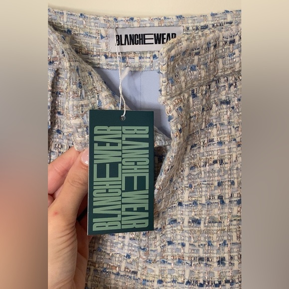 BlancheWear Blue Tweed Skort Mini Skirt Various Sizes - Picture 13 of 13